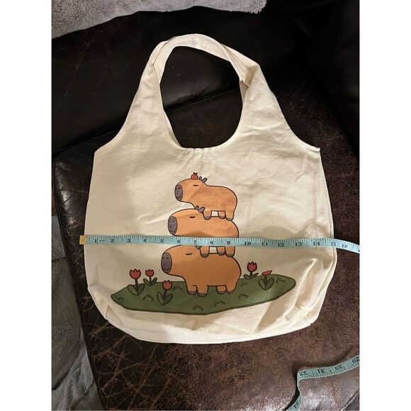 Capybara Canvas Tote Bag - Picture 3 of 6